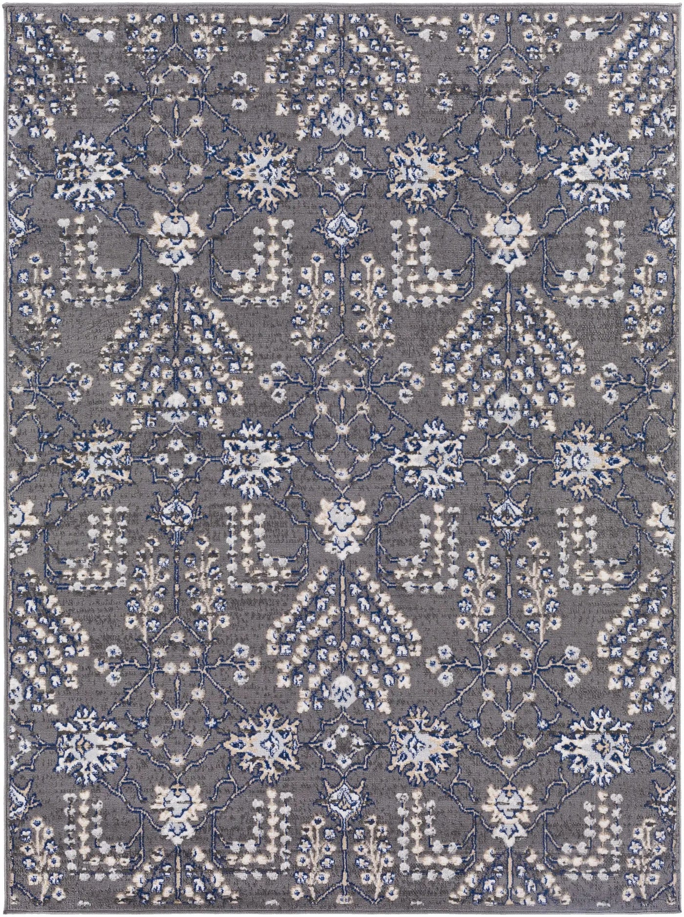 Sapinero Gray Floral Rug - Clearance by Boutique Rugs
