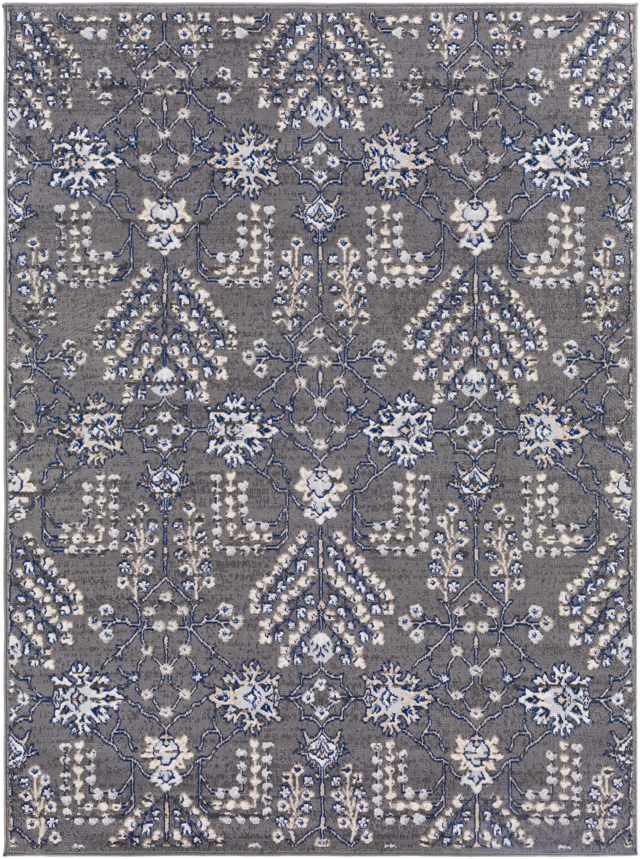 Sapinero Gray Floral Rug - Clearance by Boutique Rugs