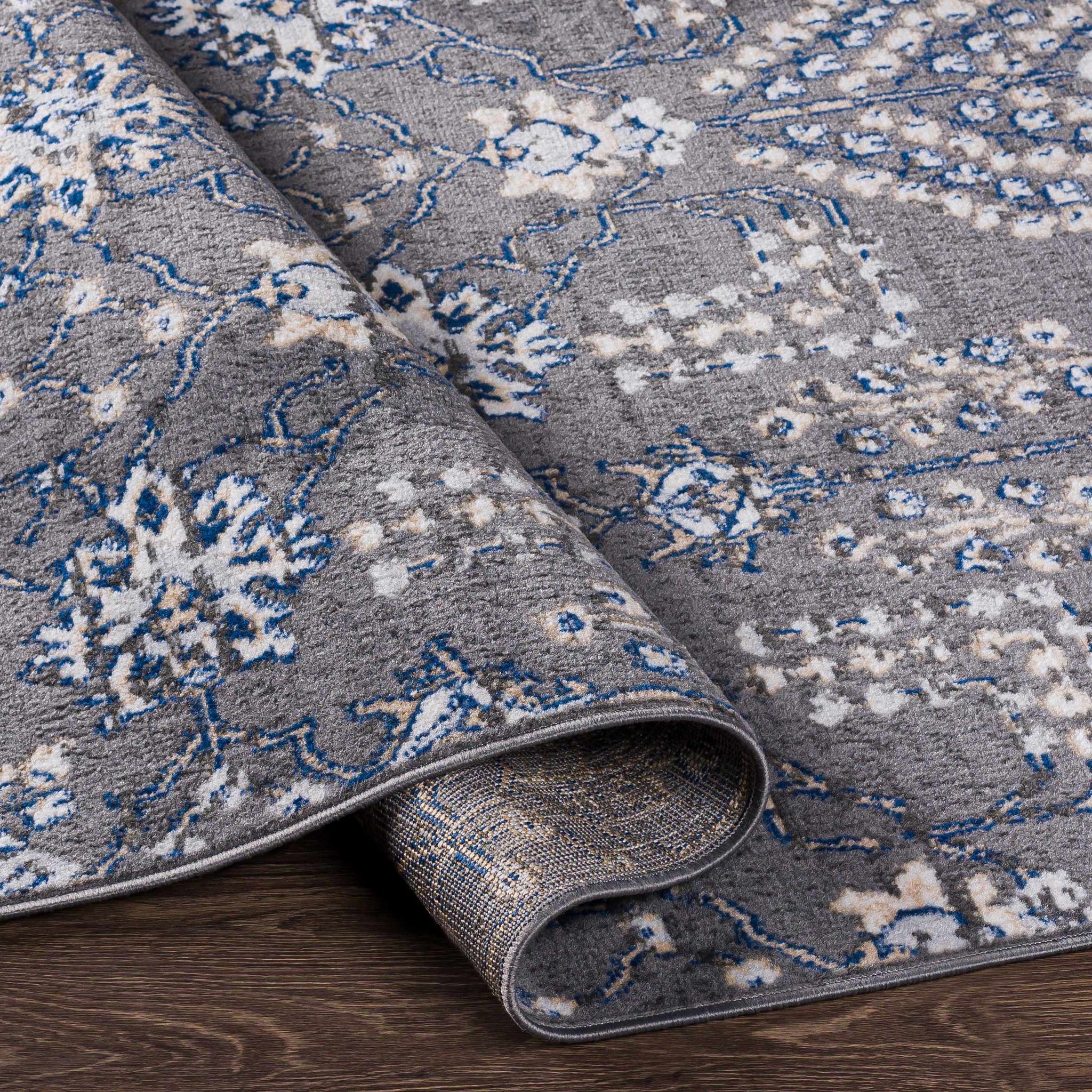 Sapinero Gray Floral Rug - Clearance by Boutique Rugs