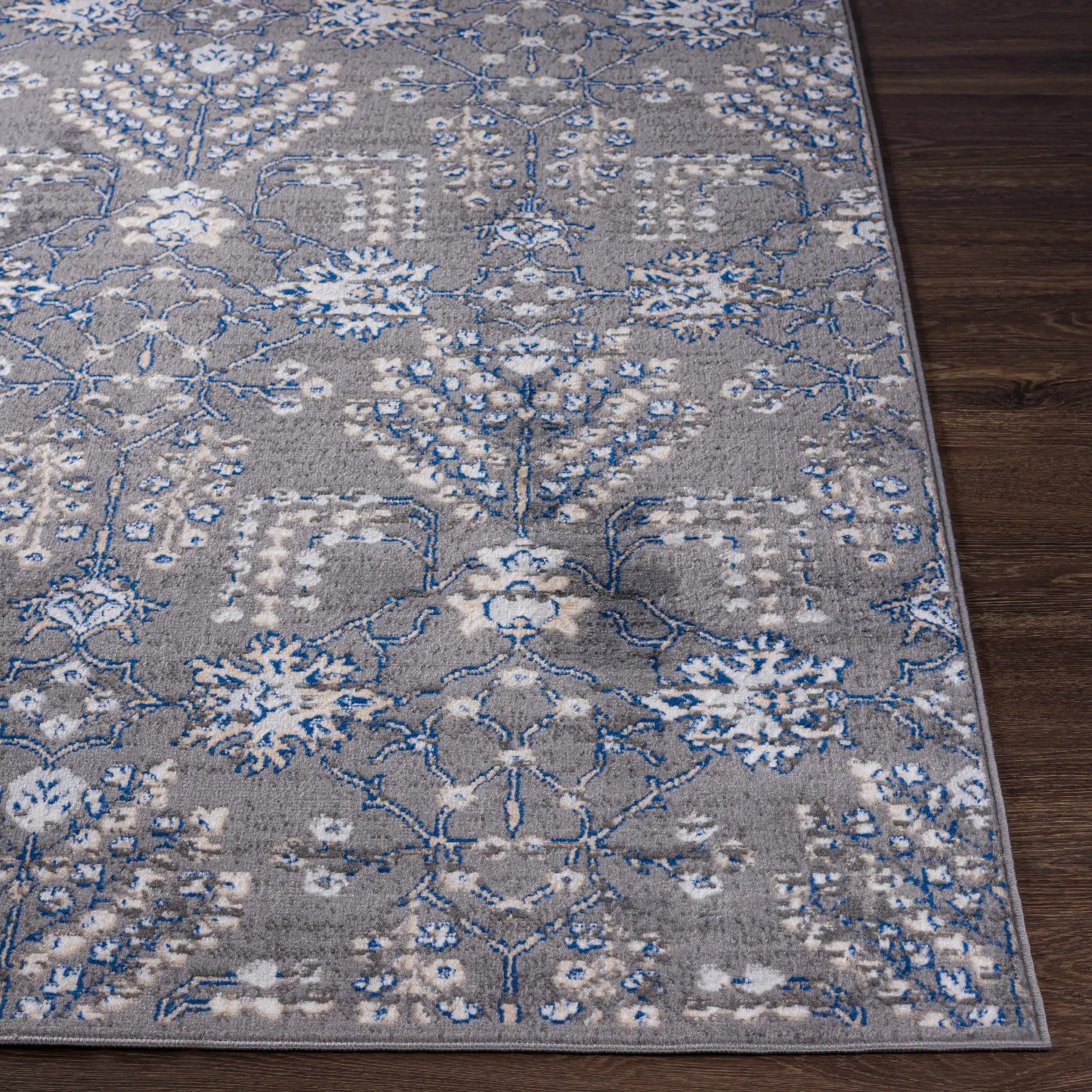 Sapinero Gray Floral Rug - Clearance by Boutique Rugs