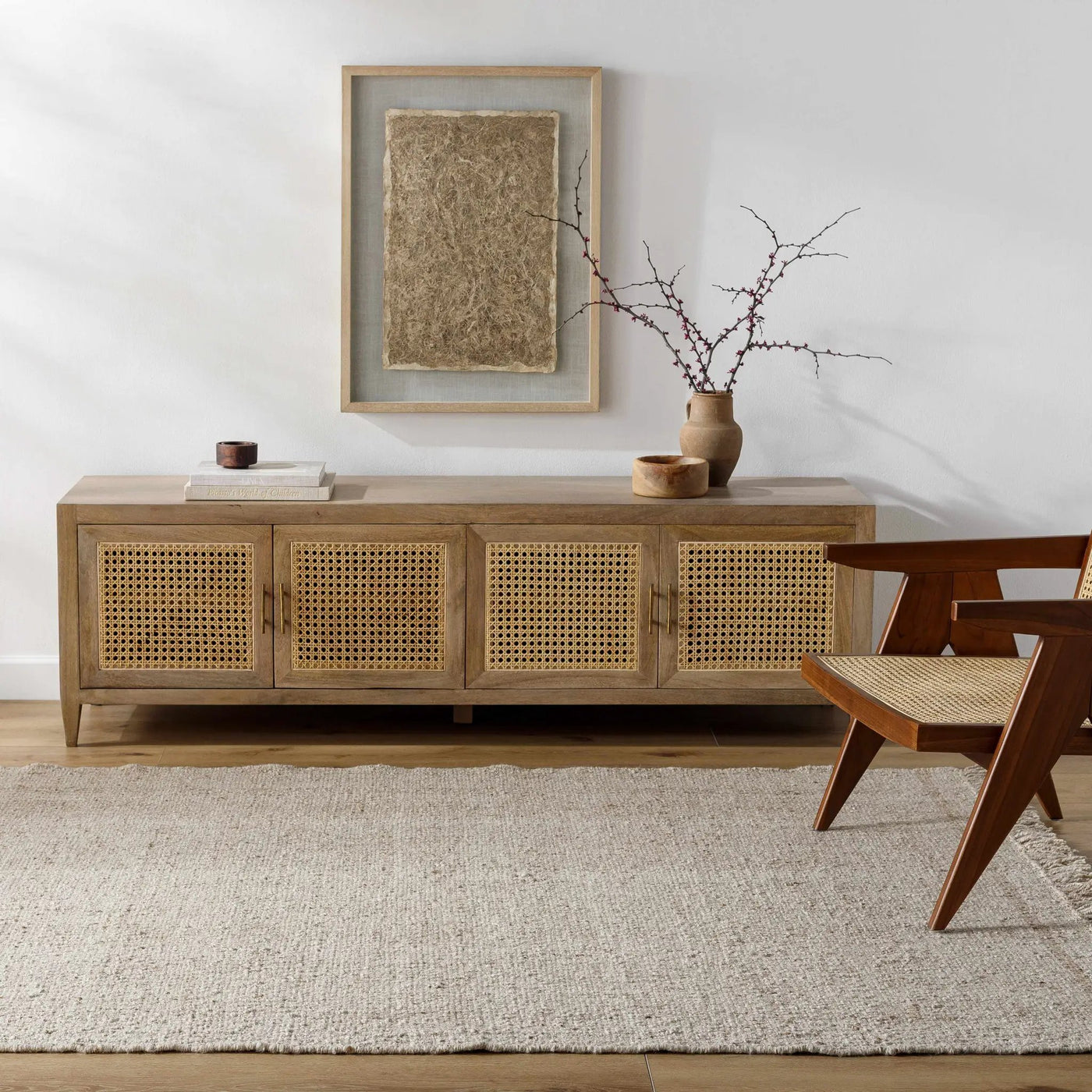Nsomi Beige Wool Area Rug - Clearance by Boutique Rugs