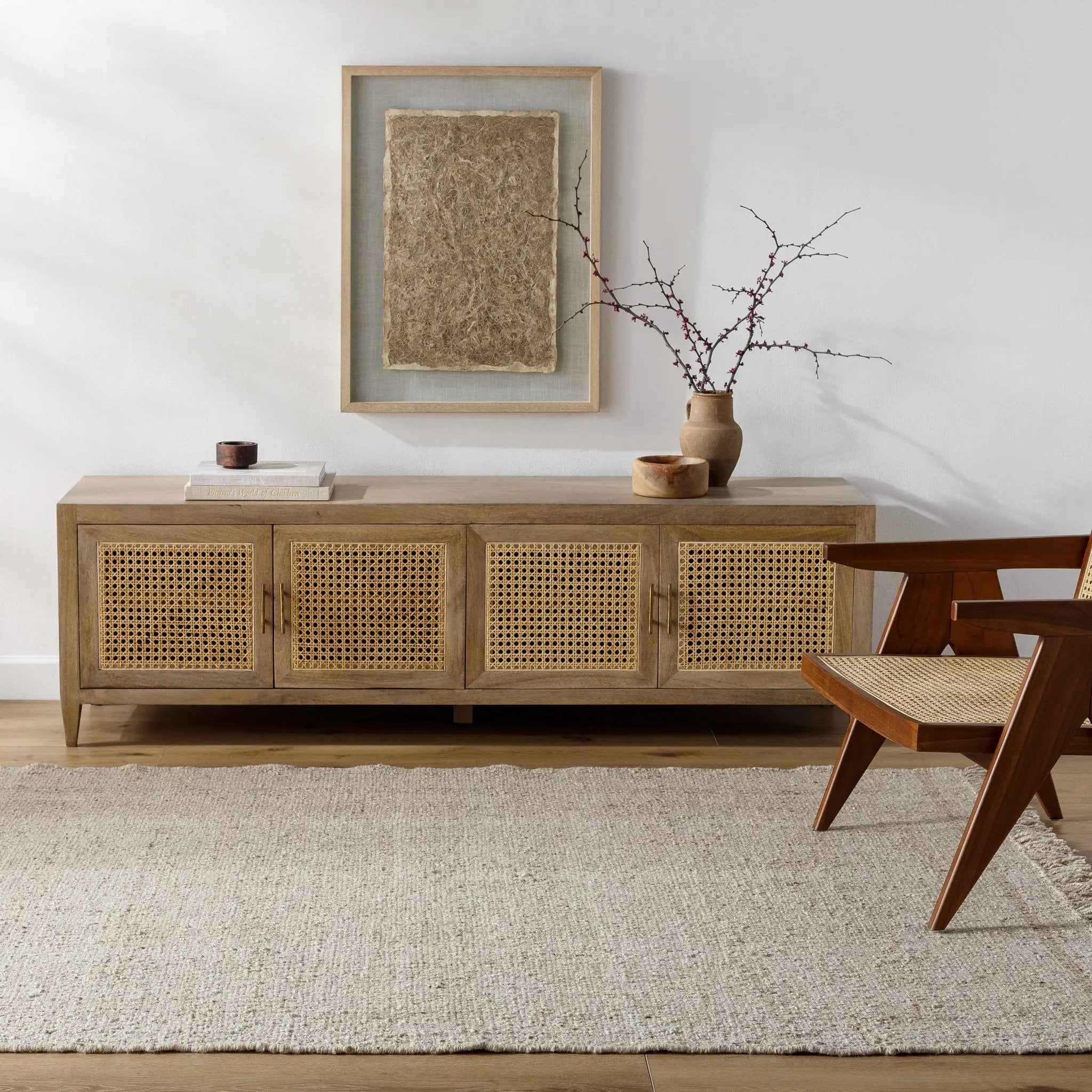 Nsomi Beige Wool Area Rug - Clearance by Boutique Rugs