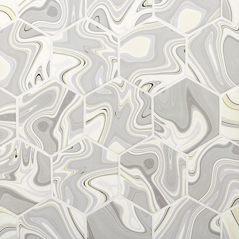 Saturn Glossy Hexagon 5 Ceramic Tiles 5 Ceramic Glossy 6x6 Tiles