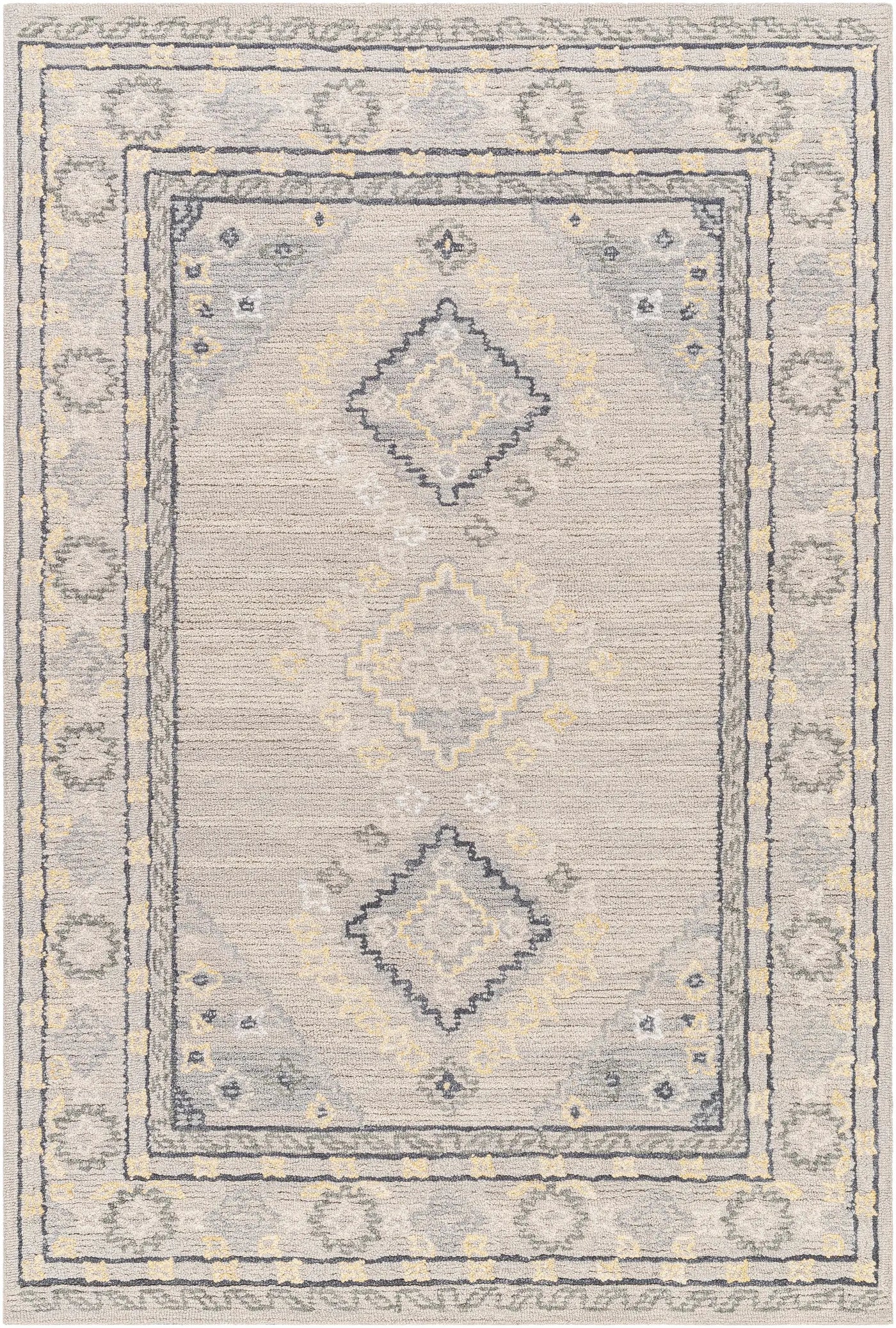 Alena Gray Wool Blend Area Rug - Clearance by Boutique Rugs