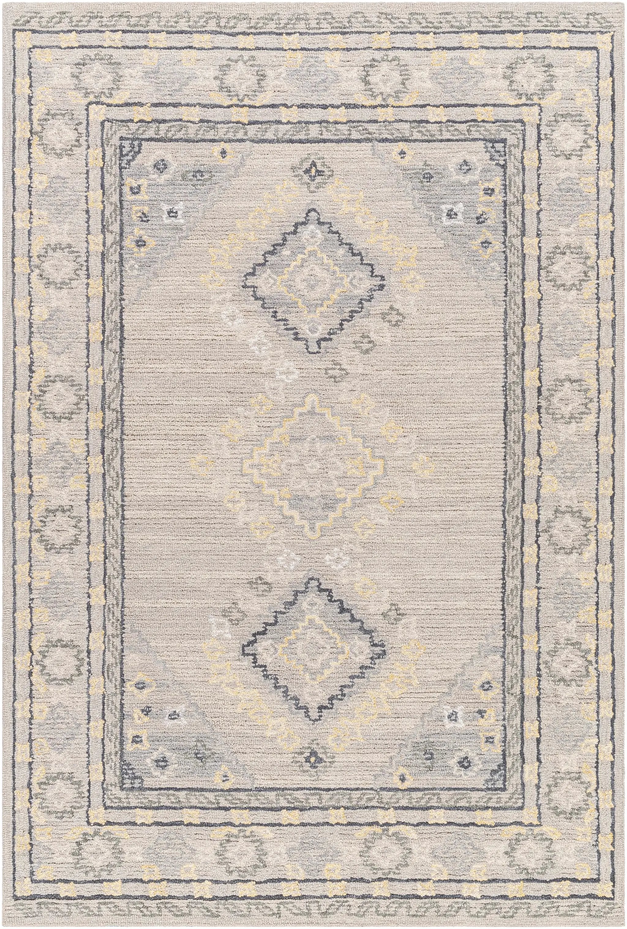 Alena Gray Wool Blend Area Rug - Clearance by Boutique Rugs