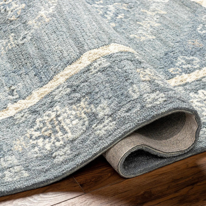 Alena Gray Blue Wool Blend Area Rug - Clearance by Boutique Rugs