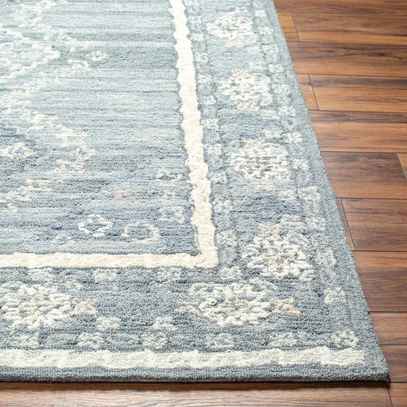 Alena Gray Blue Wool Blend Area Rug - Clearance by Boutique Rugs