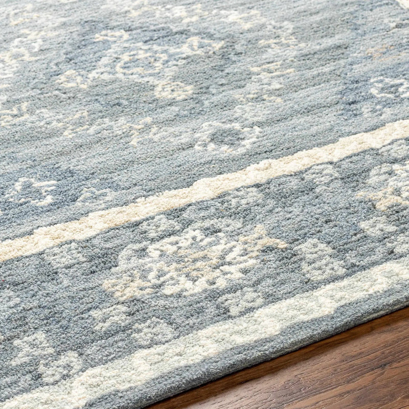 Alena Gray Blue Wool Blend Area Rug - Clearance by Boutique Rugs