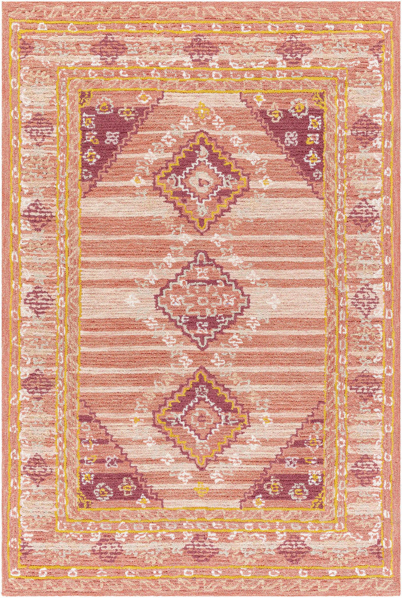 Alena Peach Wool Blend Area Rug - Clearance by Boutique Rugs
