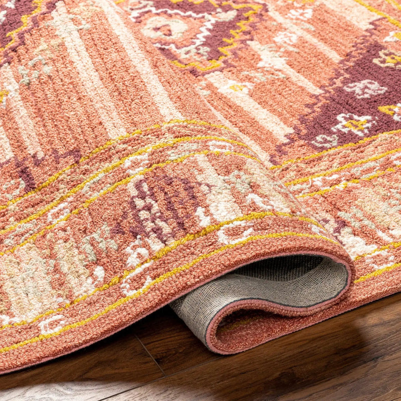 Alena Peach Wool Blend Area Rug - Clearance by Boutique Rugs