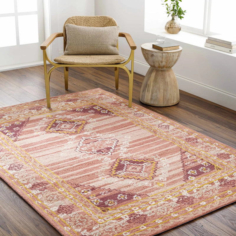 Alena Peach Wool Blend Area Rug - Clearance by Boutique Rugs