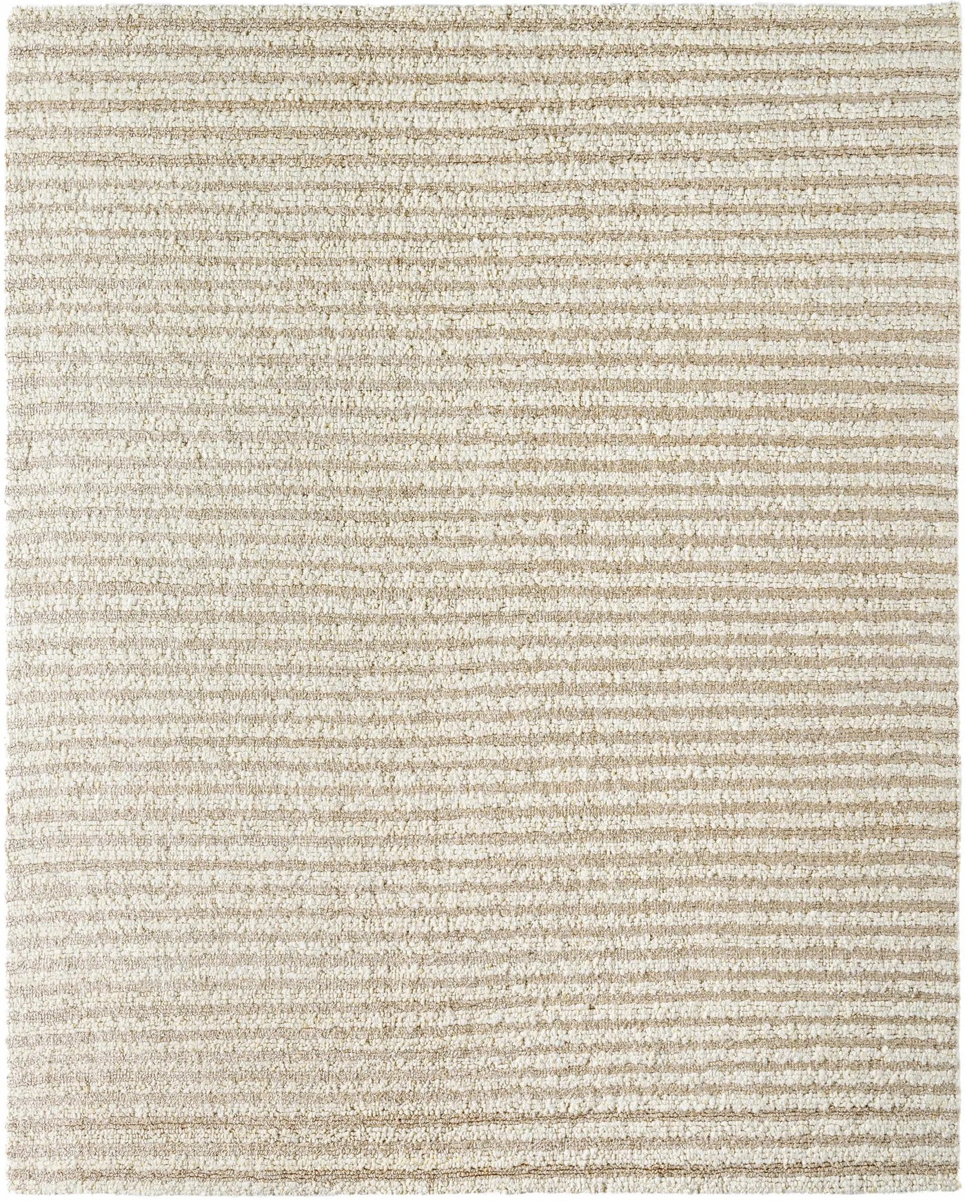 Saku Cream Striped Wool Rug - Clearance by Boutique Rugs