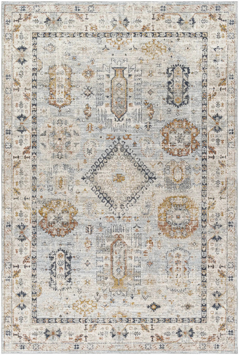 Kamau Cream & Blue Area Rug - Clearance by Boutique Rugs