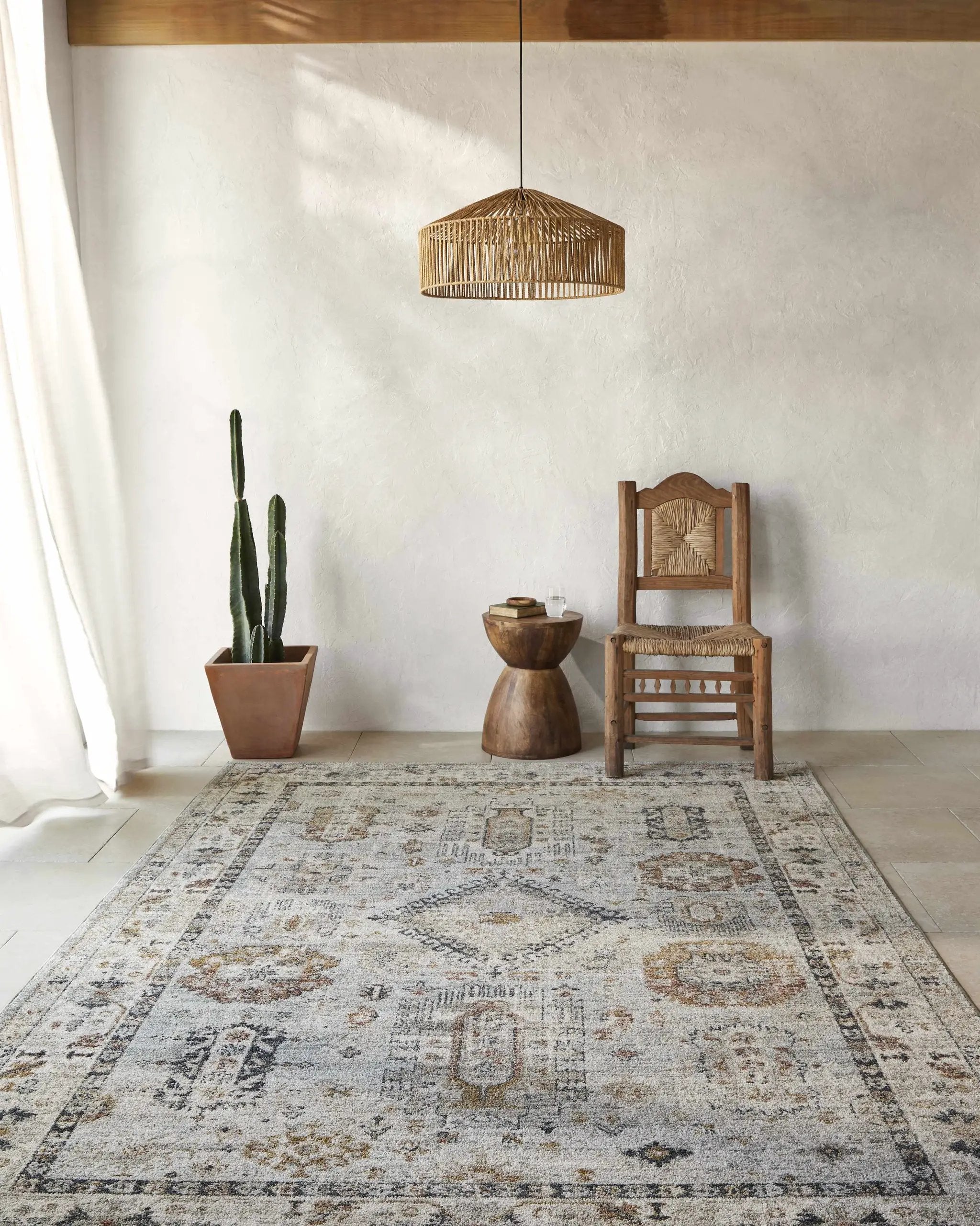 Kamau Cream & Blue Area Rug - Clearance by Boutique Rugs