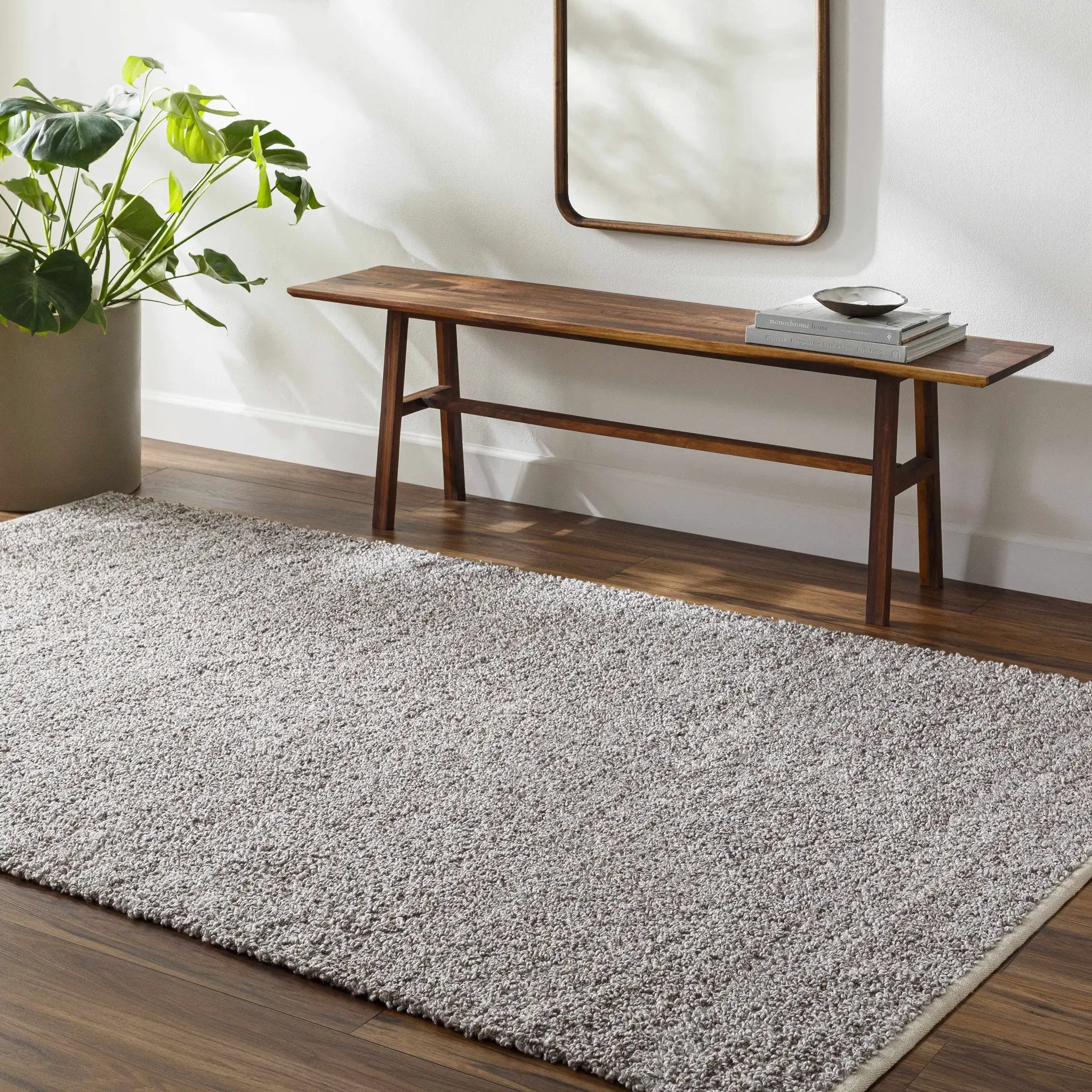 Kamil Gray Solid Area Rug - Clearance by Boutique Rugs