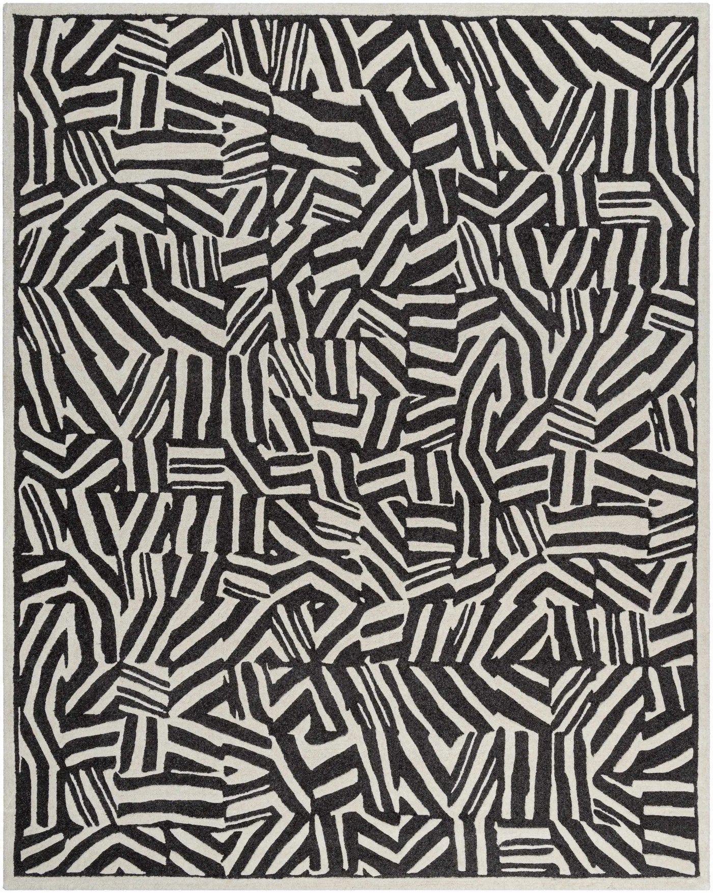 Avian Black Wool Area Rug by Boutique Rugs