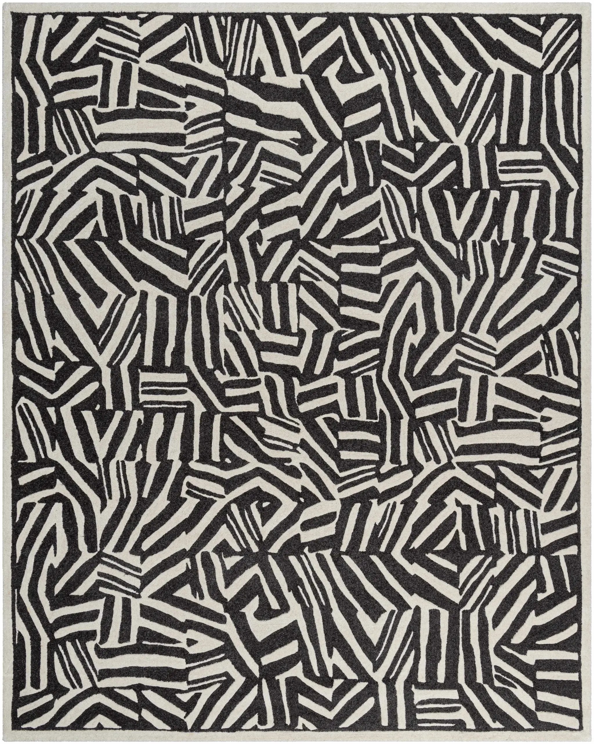 Avian Black Wool Area Rug by Boutique Rugs