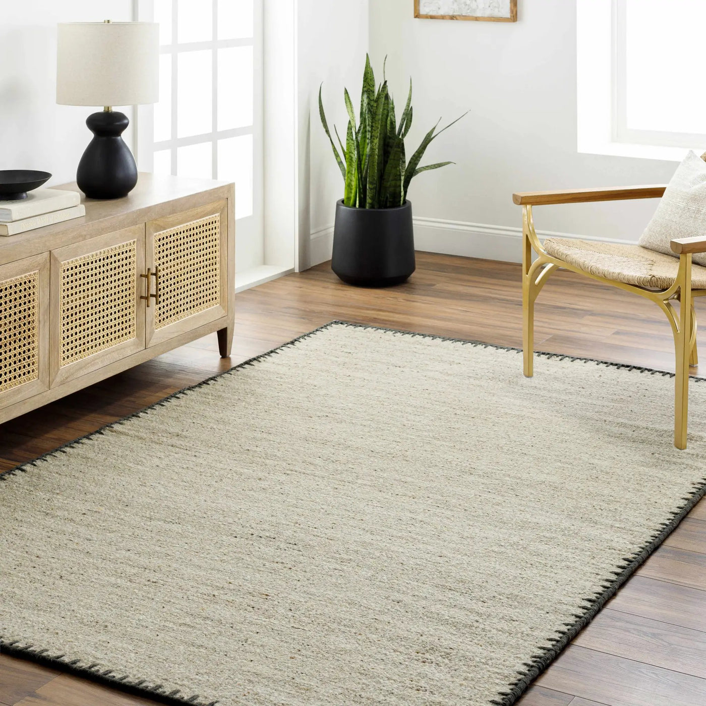 Ayumu Beige Hand Woven Wool Area Rug by Boutique Rugs