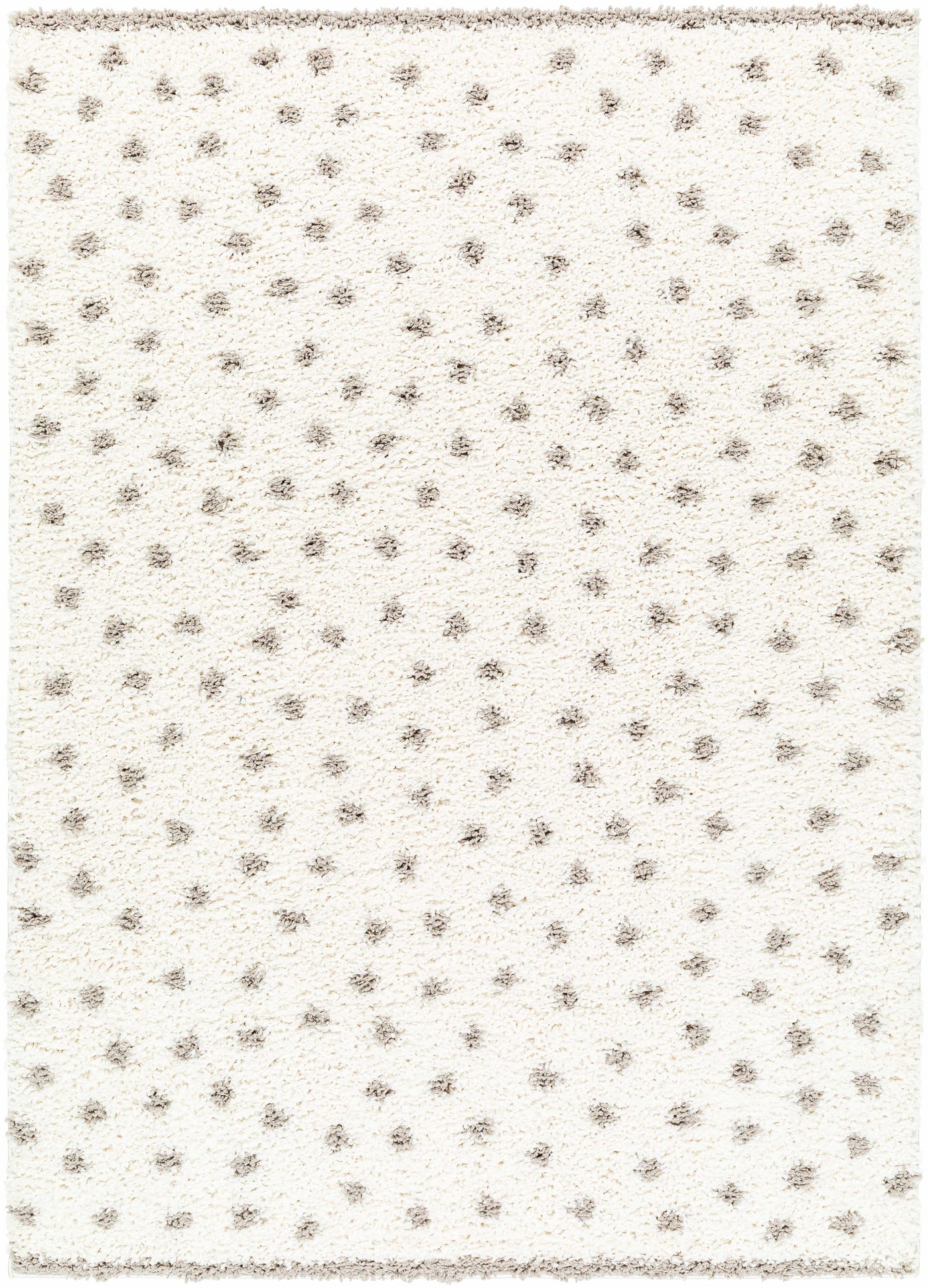 Chaia Dotted Cream & Gray Plush Area Rug - Clearance by Boutique Rugs