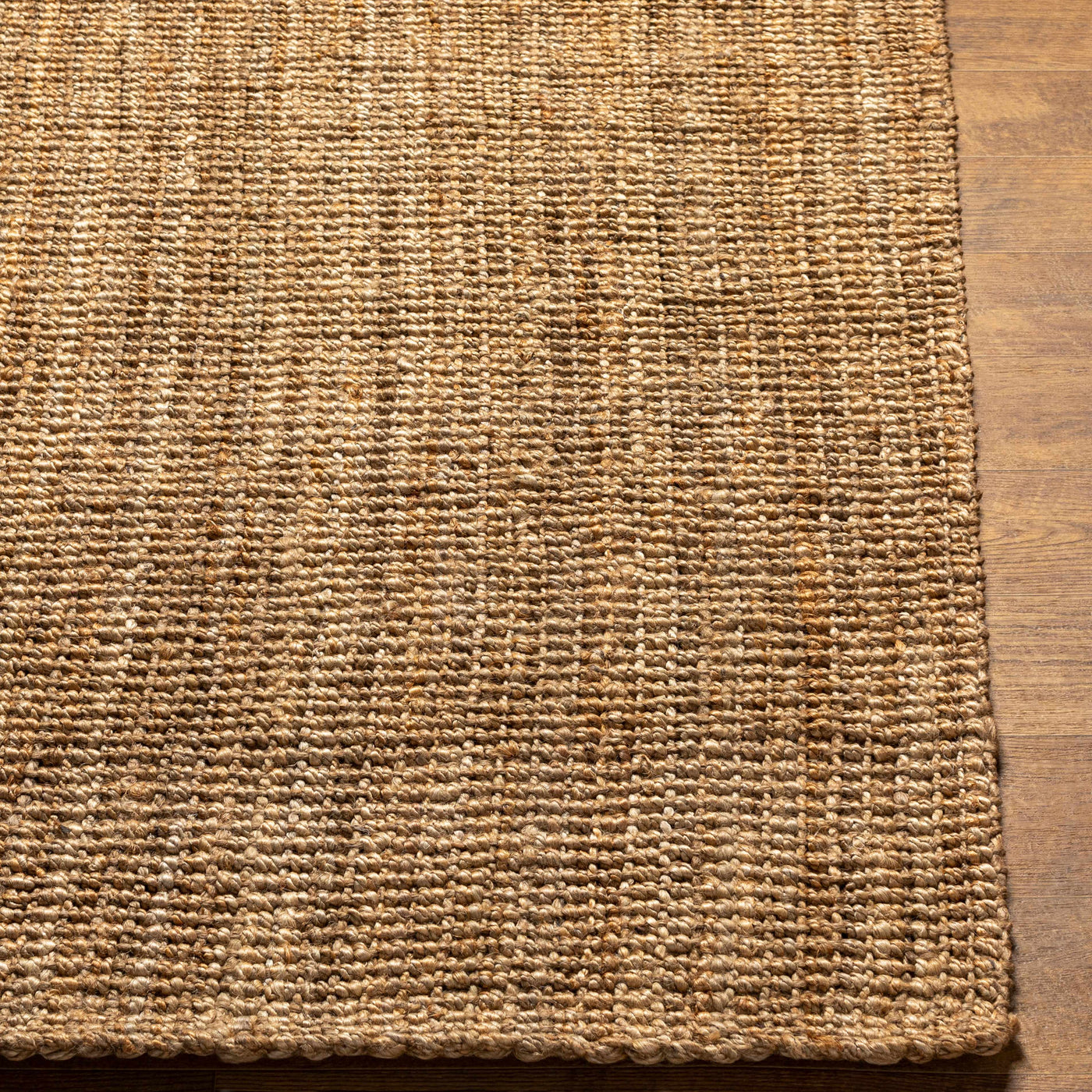Ambel Chocolate Brown Camel Jute Area Rug by Boutique Rugs