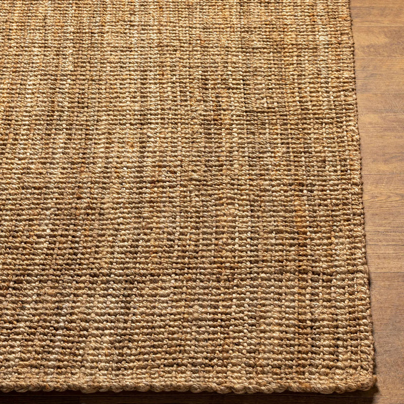 Ambel Chocolate Brown Camel Jute Area Rug by Boutique Rugs
