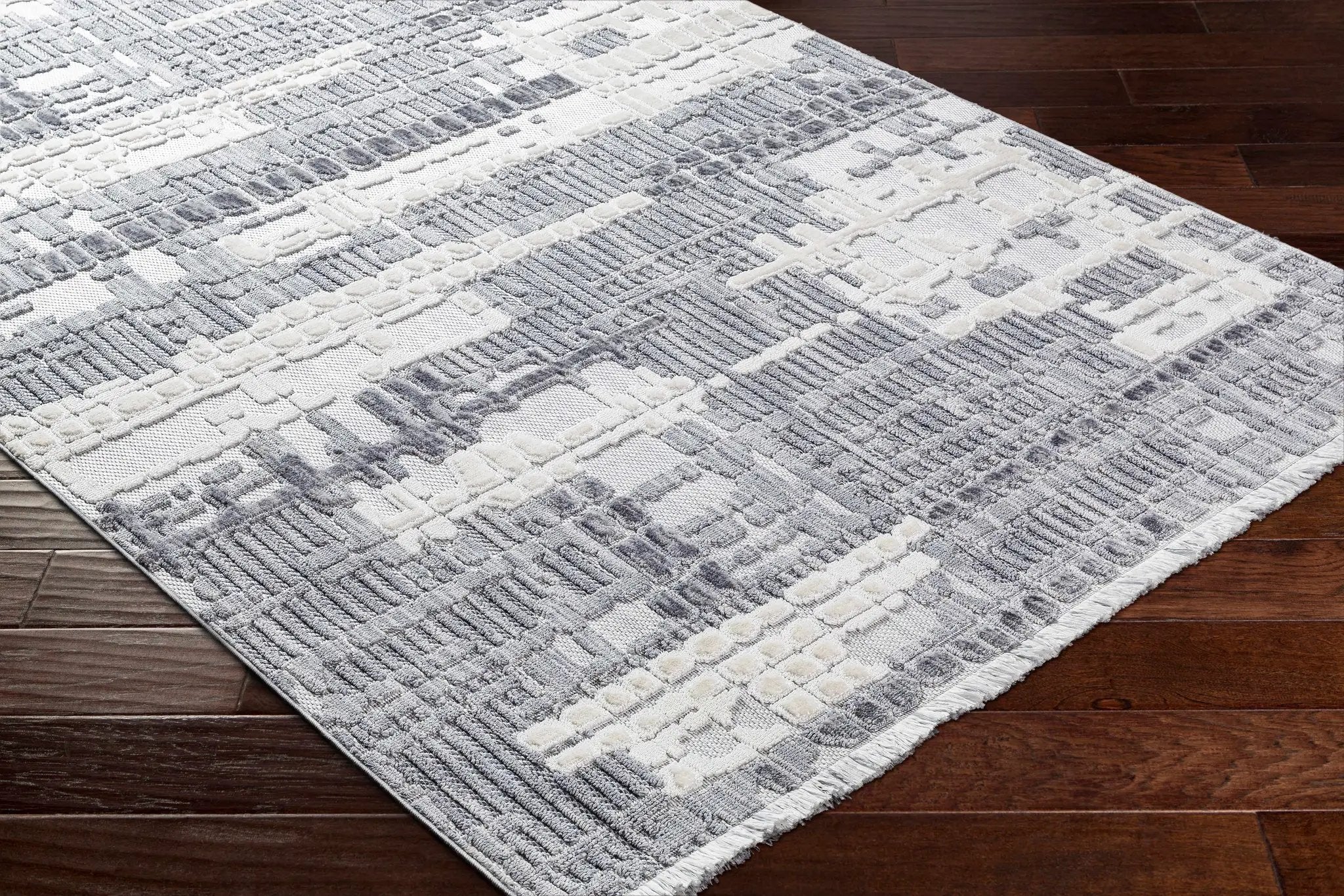 Bodhi Textured Saxony Rug with Fringes - Clearance by Boutique Rugs