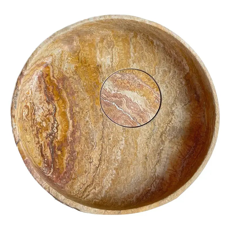 Scabos Gold Travertine Vessel Sink - Rustic Stone 18 Diameter by GobekDesign