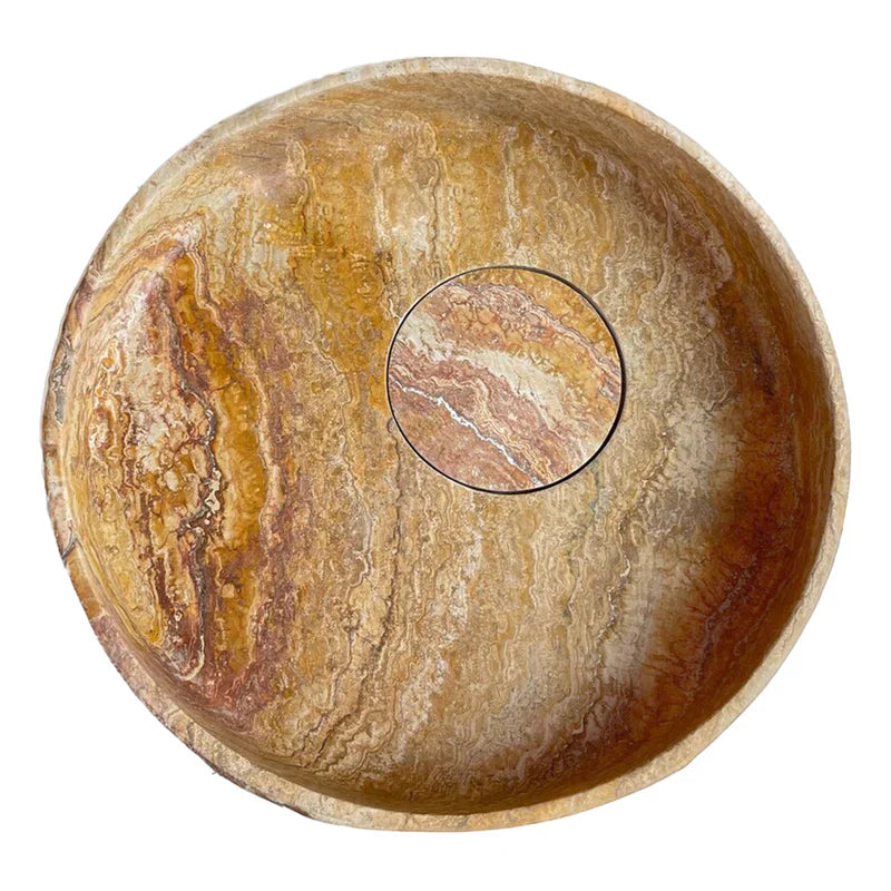 Scabos Gold Travertine Rustic Stone Above Vanity Bathroom Sink (D)18" (H)4" by GobekDesign