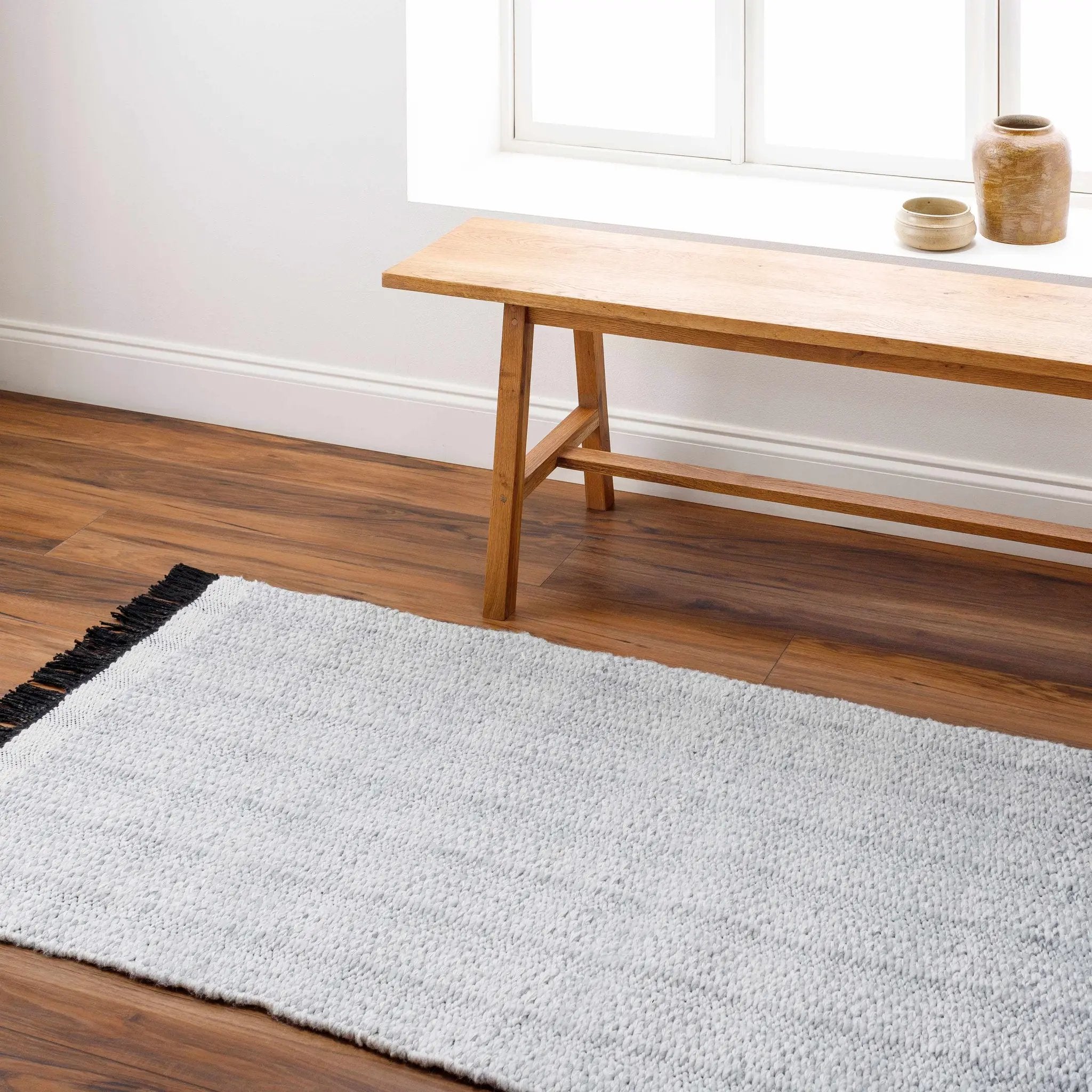 Light Gray Anane Area Rug - Clearance by Boutique Rugs