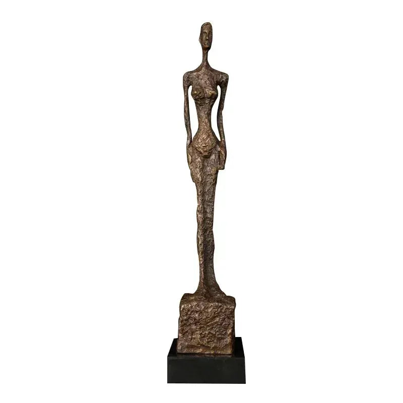 Abstract Standing Woman Brass Sculpture by House Of Avana