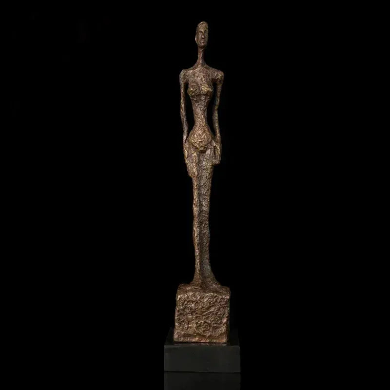 Abstract Standing Woman Brass Sculpture by House Of Avana