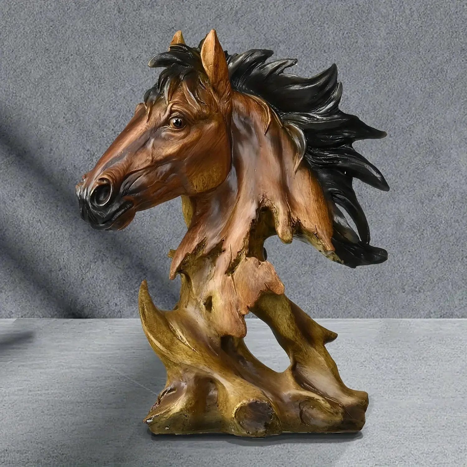 Sculpture - Decorative Metal Horse Head by House Of Avana