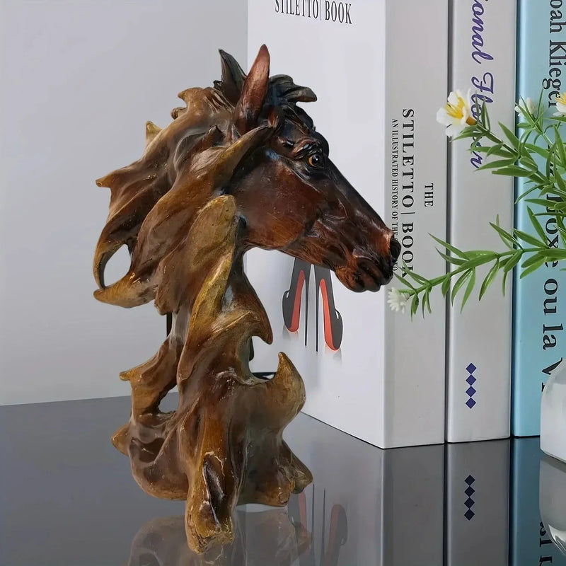Sculpture - Decorative Metal Horse Head by House Of Avana