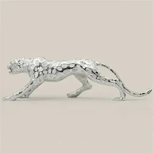 Luxury Geometric Running Panther Sculpture for Modern Home & Office Decor by House Of Avana
