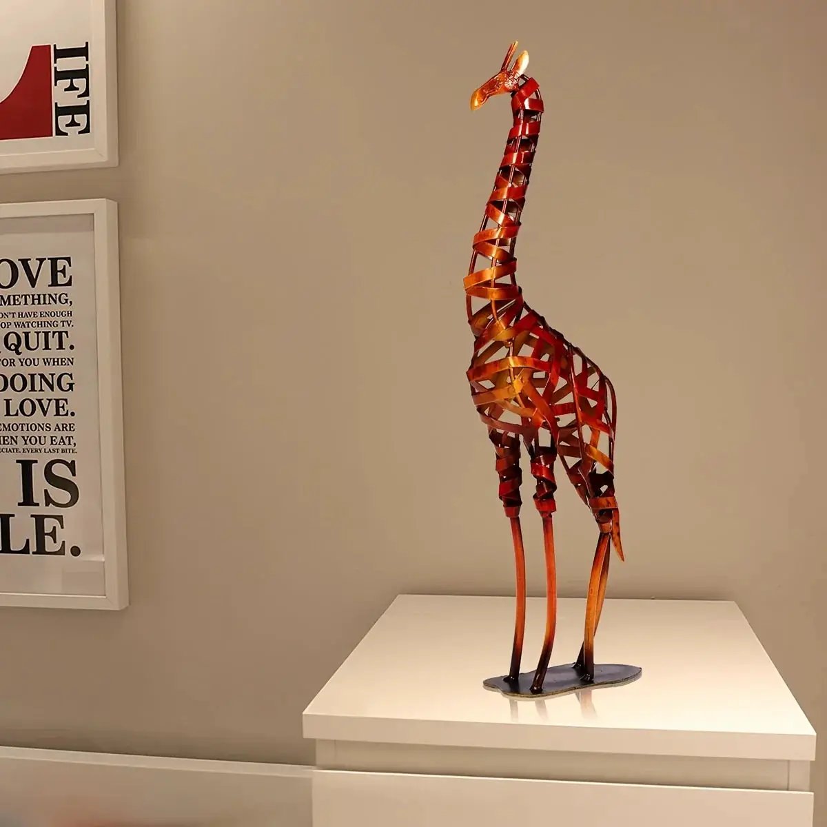 Abstract Iron Giraffe Sculpture Decorative Tabletop Accent by House Of Avana