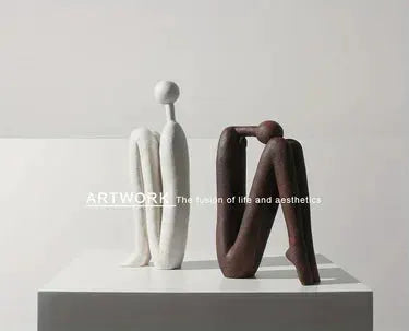 Modern Back-to-Back Abstract Couple Sculpture by House Of Avana