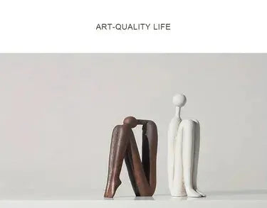 Modern Back-to-Back Abstract Couple Sculpture by House Of Avana