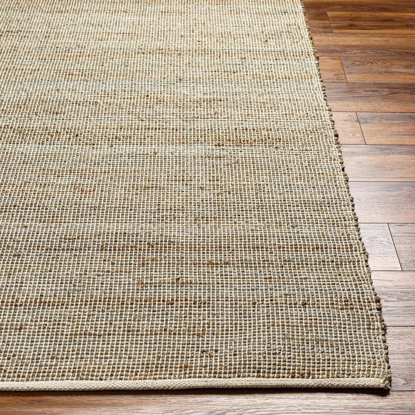 Byrne Beige & Green Jute Rug - Clearance by Boutique Rugs