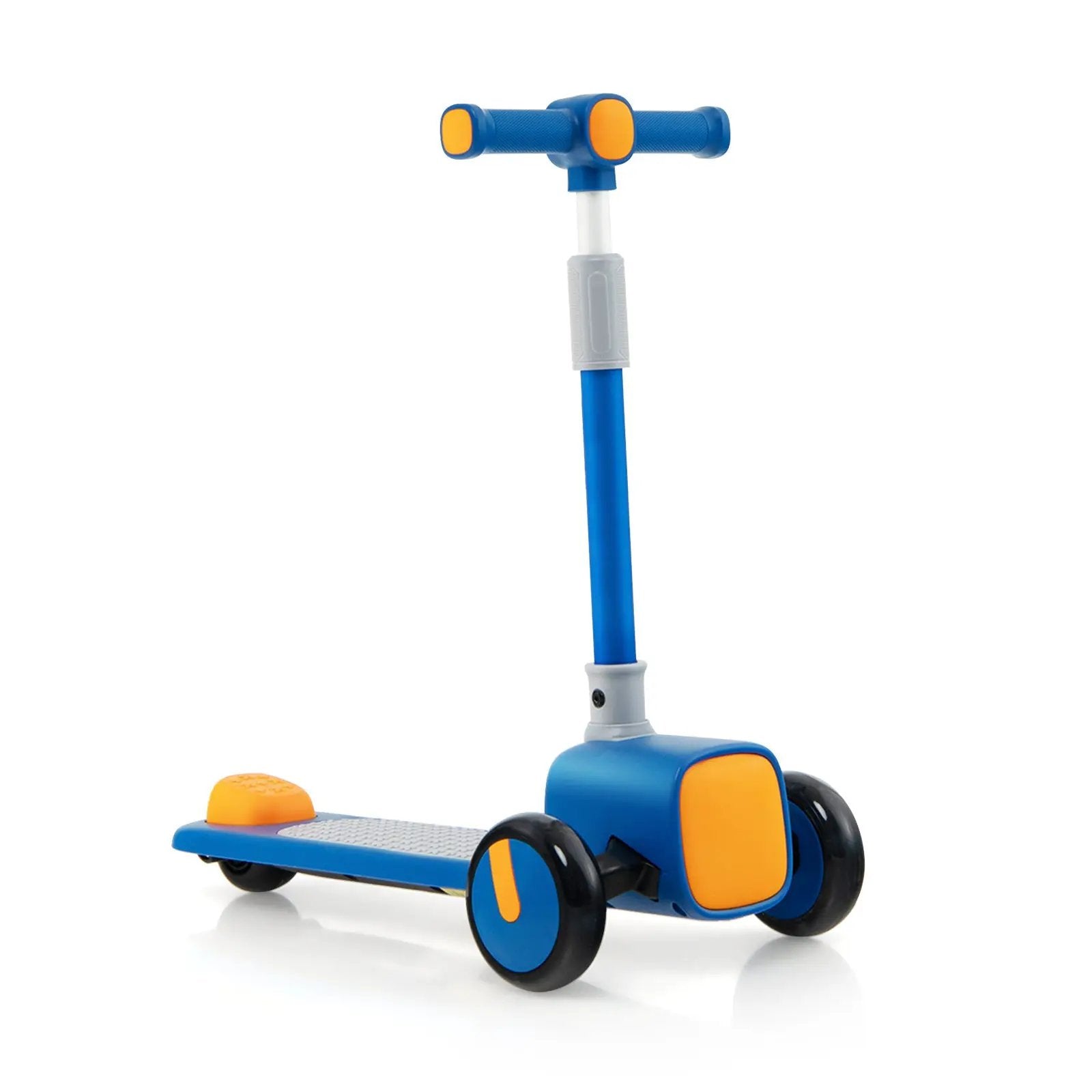 Folding Adjustable Kids Toy Scooter with LED Flashing Wheels Horn 4 Emoji Covers by DirectDeals