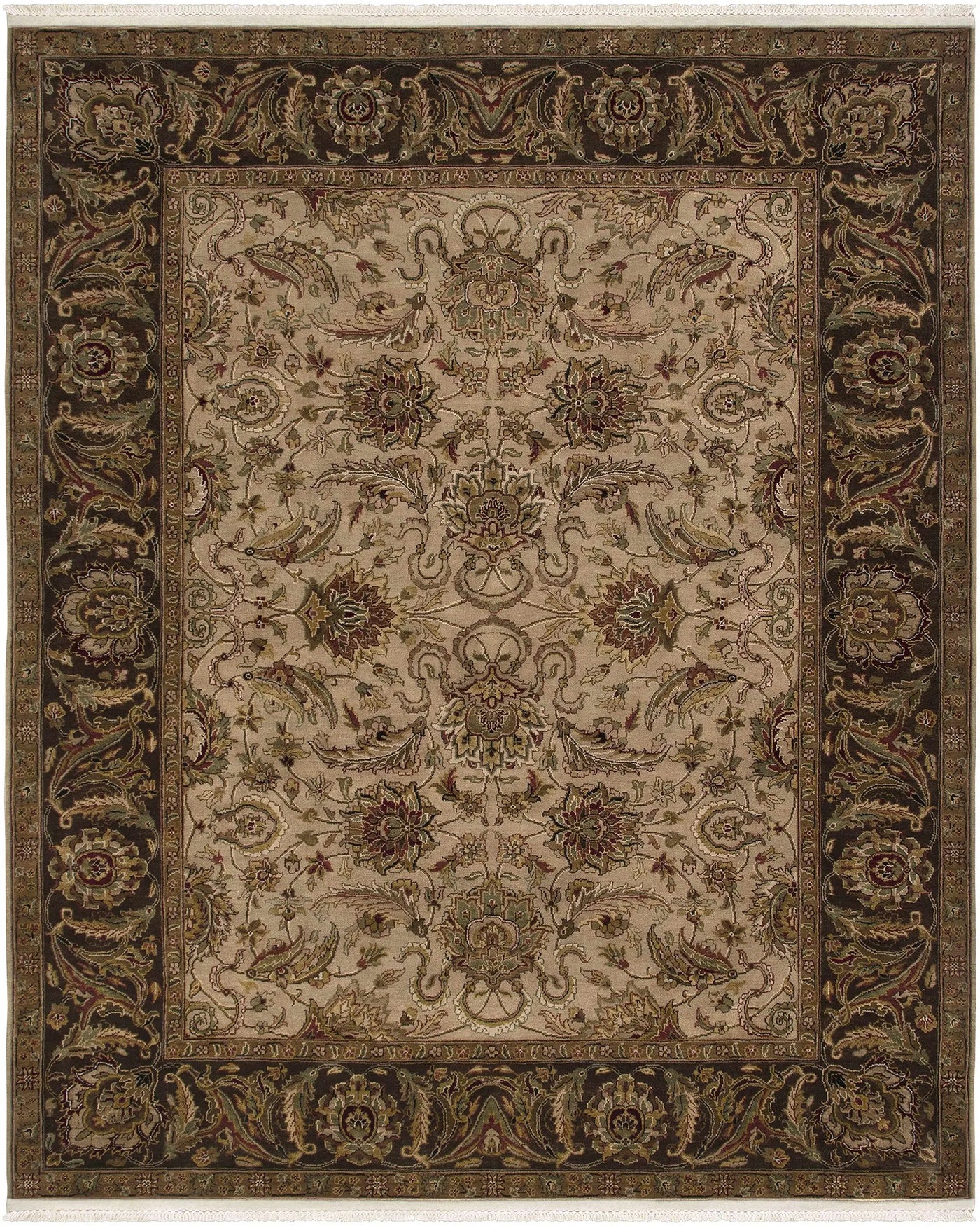 Necia Beige Damask Area Rug - Clearance by Boutique Rugs