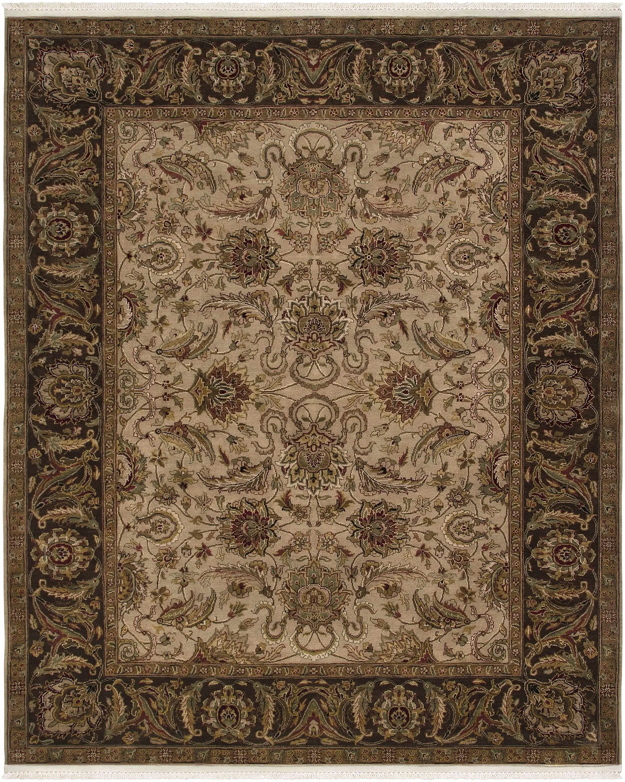 Necia Beige Damask Area Rug - Clearance by Boutique Rugs