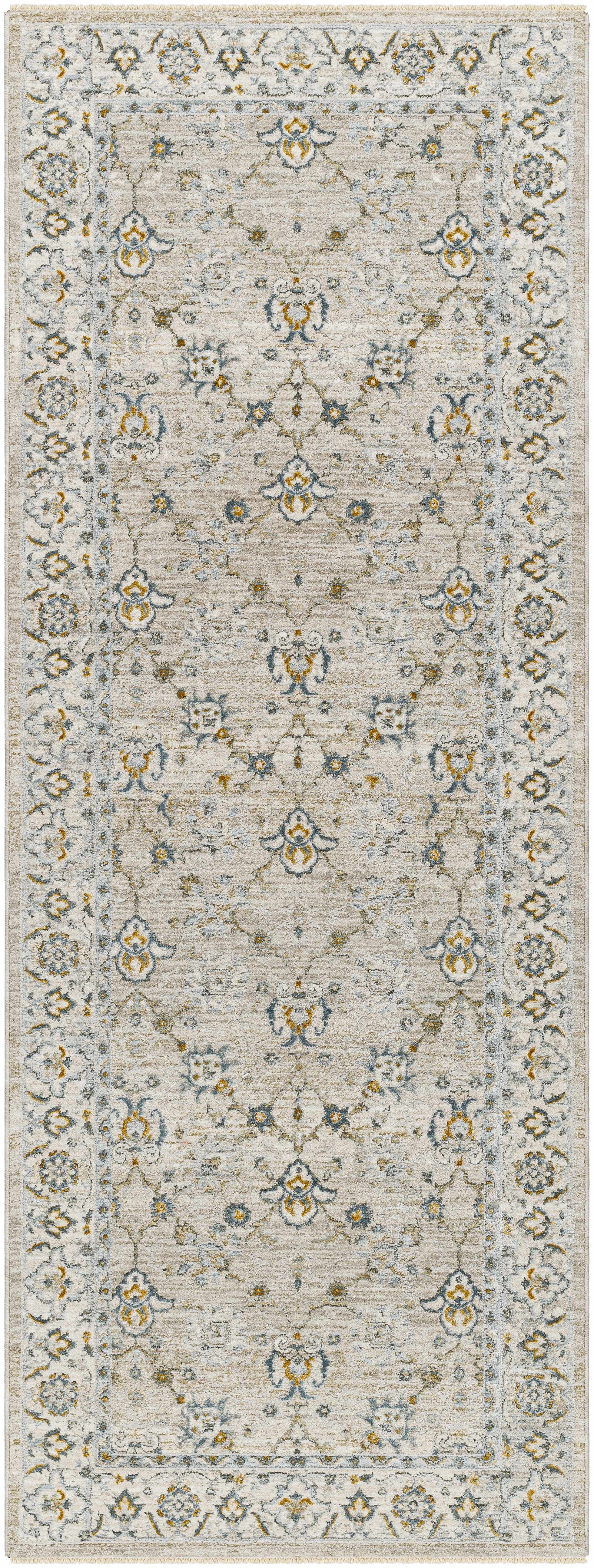 Amaru Cream & Sage Textured Rug with Fringes by Boutique Rugs