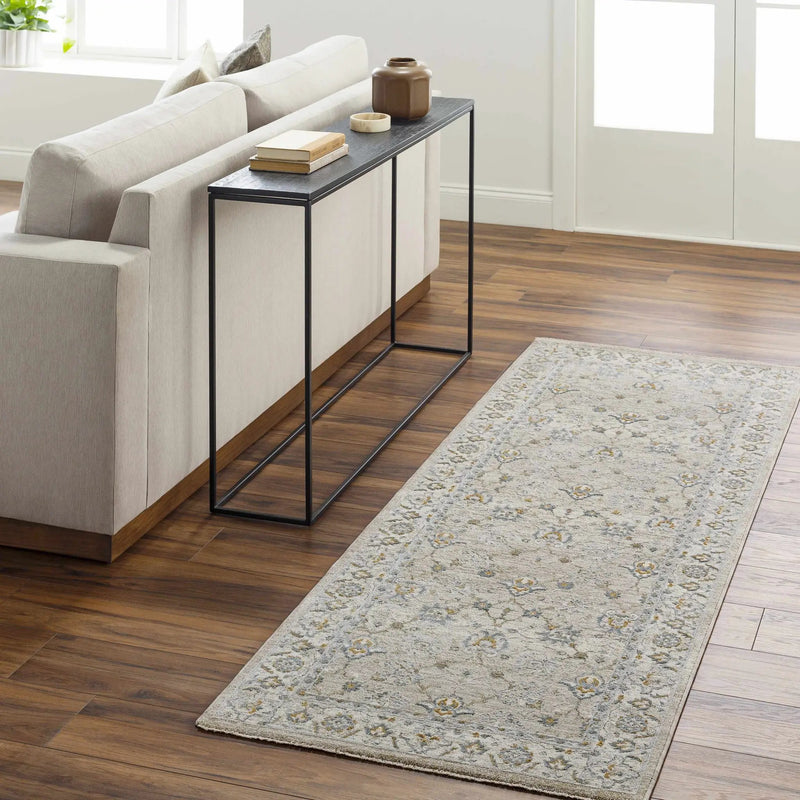 Amaru Cream & Sage Textured Rug with Fringes by Boutique Rugs