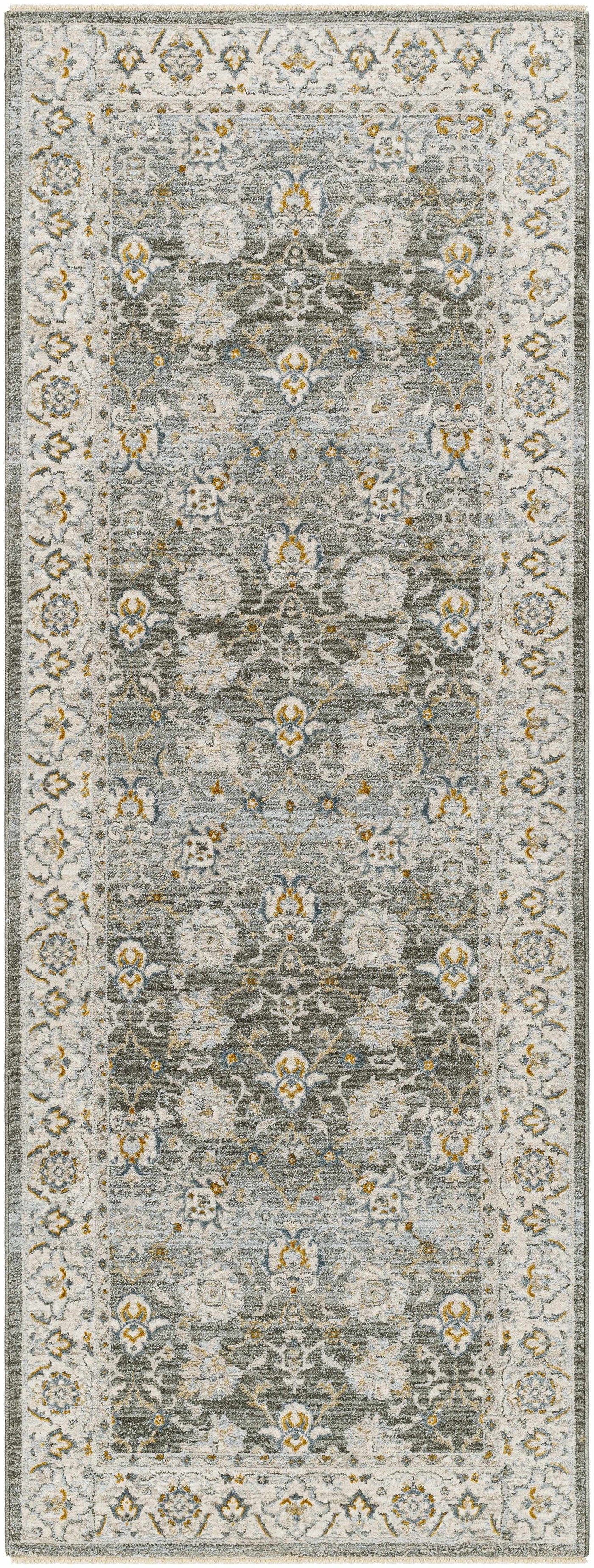 Amaru Green Textured Rug with Fringes by Boutique Rugs