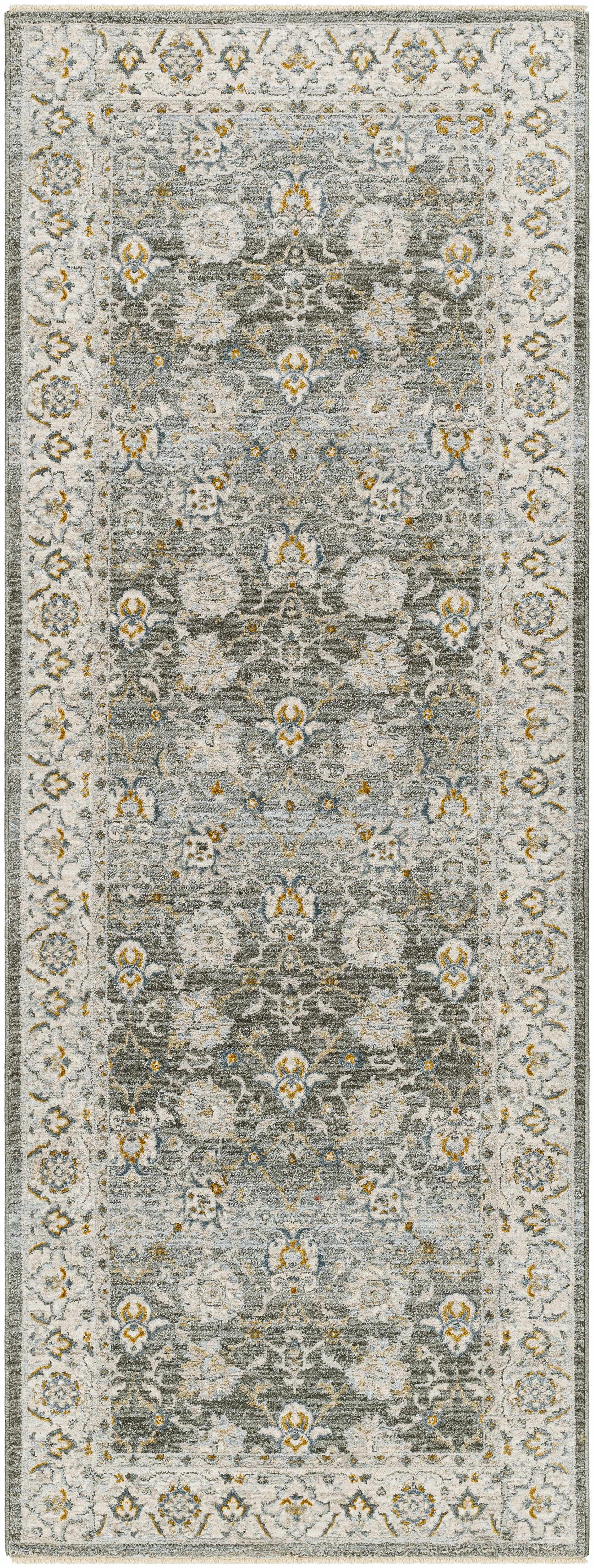 Amaru Green Textured Rug with Fringes by Boutique Rugs