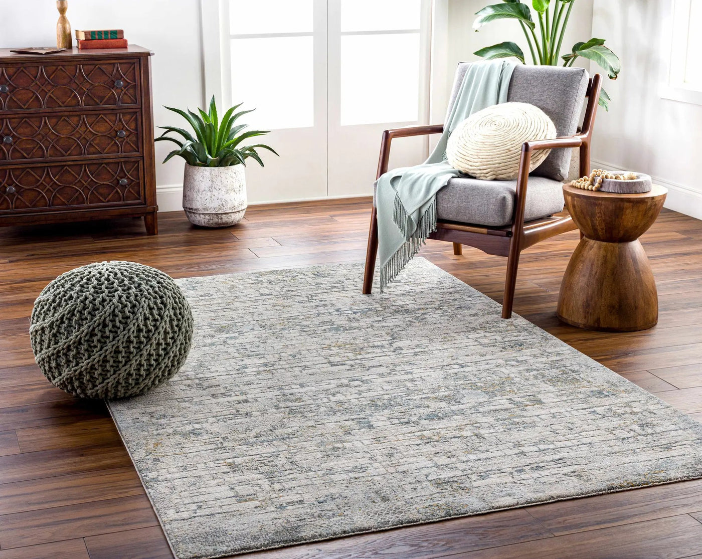 Chaka Textured Rug with Fringes by Boutique Rugs