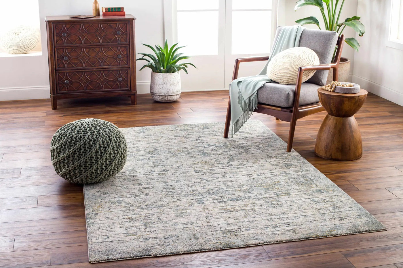 Chaka Textured Rug with Fringes by Boutique Rugs