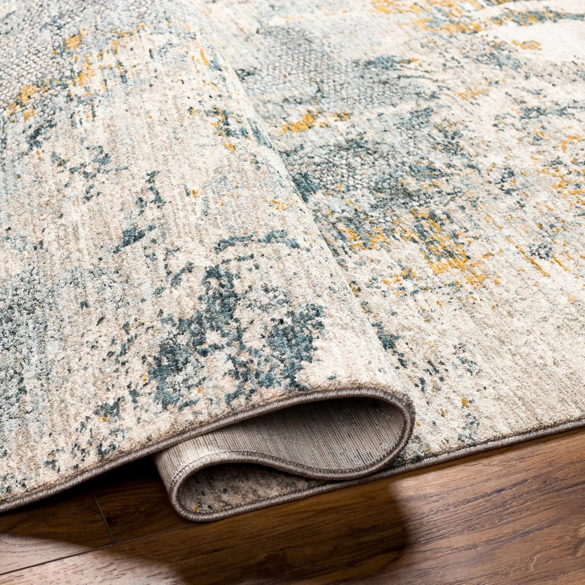 Chaya Textured Abstract Rug with Fringes by Boutique Rugs