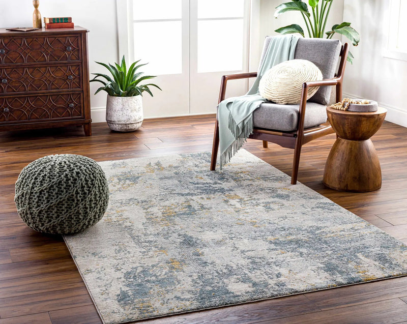 Chaya Textured Abstract Rug with Fringes by Boutique Rugs