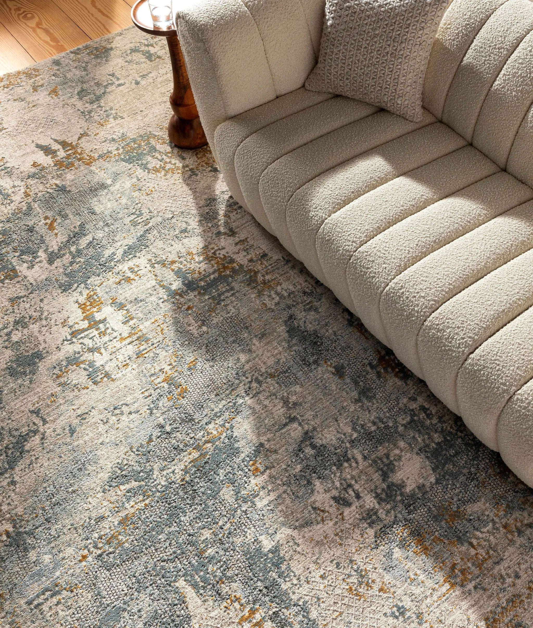 Chaya Textured Abstract Rug with Fringes by Boutique Rugs